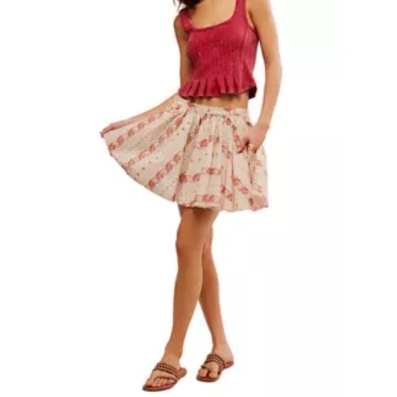 NWT FREE PEOPLE Printed Gaia Skirt Large - Picture 6 of 11